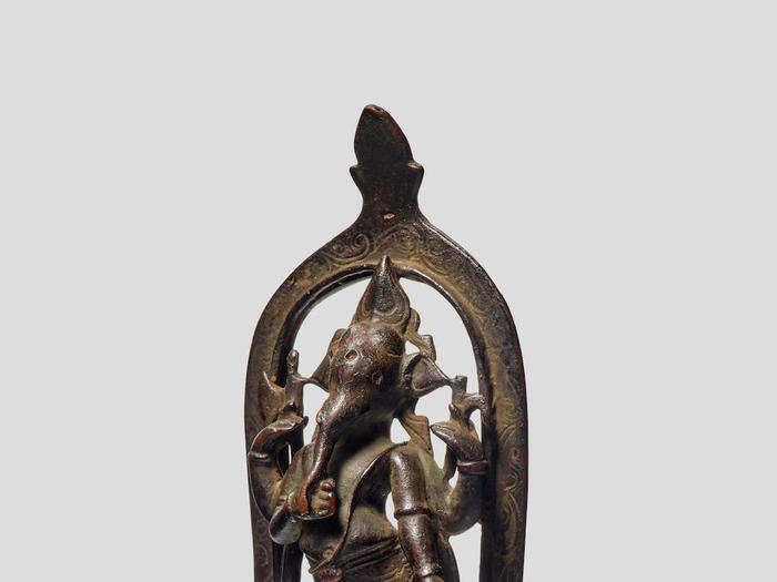 Copper alloy figure of Ganesha