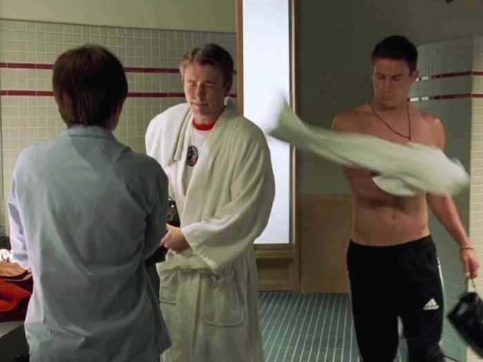 In the shower scene, Tatum actually hit actor James Snyder with his towel.