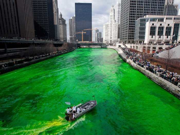Chicago first dyed its river green for the holiday in 1962.