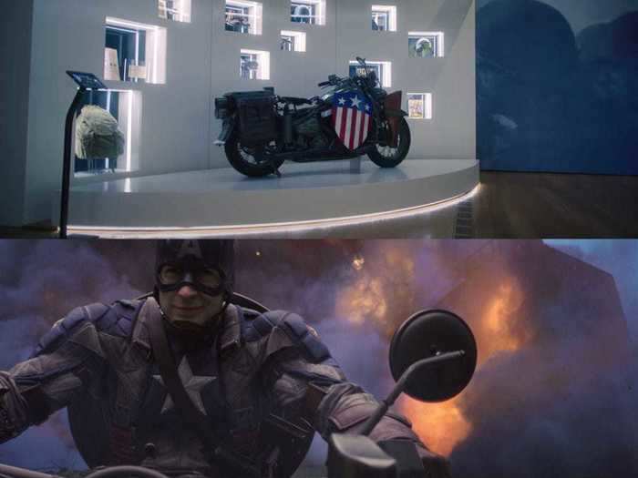 The motorcycle seen on display at the Smithsonian is the same one that was part of the previous Captain America exhibit, with a few adjustments.