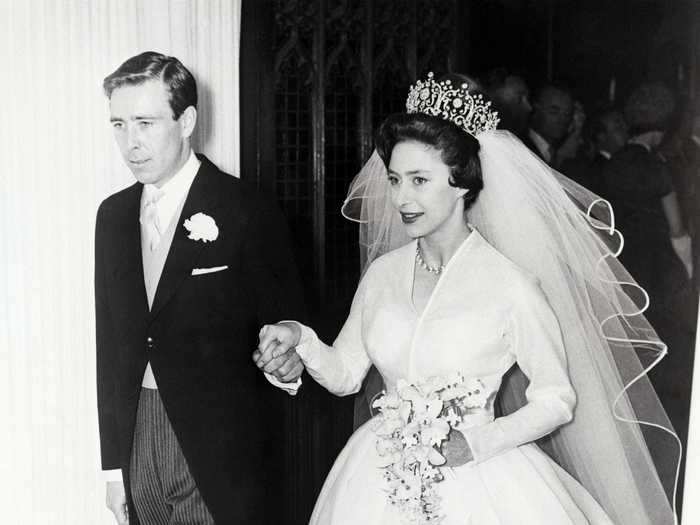 For her wedding to Lord Snowdon in 1960, the princess wore a long-sleeved, silk organza gown.