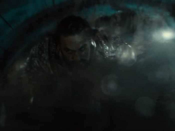 Aquaman joins the fight by riding the Stryker