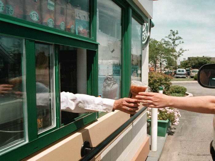 Starbucks started testing out drive-thrus in Southern California in 1994.