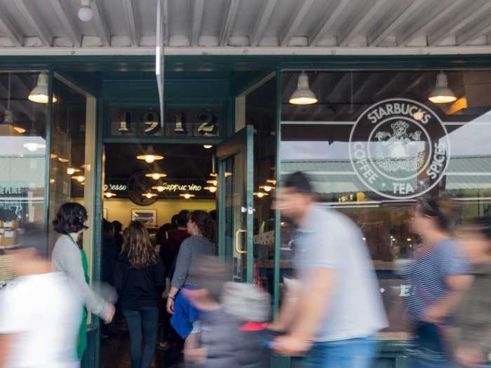 The first Starbucks opened in Pike Place Market in Seattle in March of 1971.