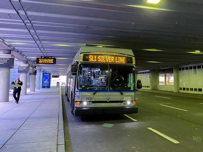 While not the fastest mode of transportation, I caught the free Silver Line bus to South Station.