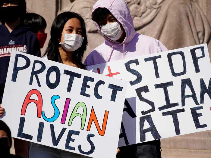 "No matter which country you are born for, what languages you are speaking ... we all came here for the freedom of this land, and for the love of our own people," one of the organizers, Min Wang, told the Chicago Tribune.