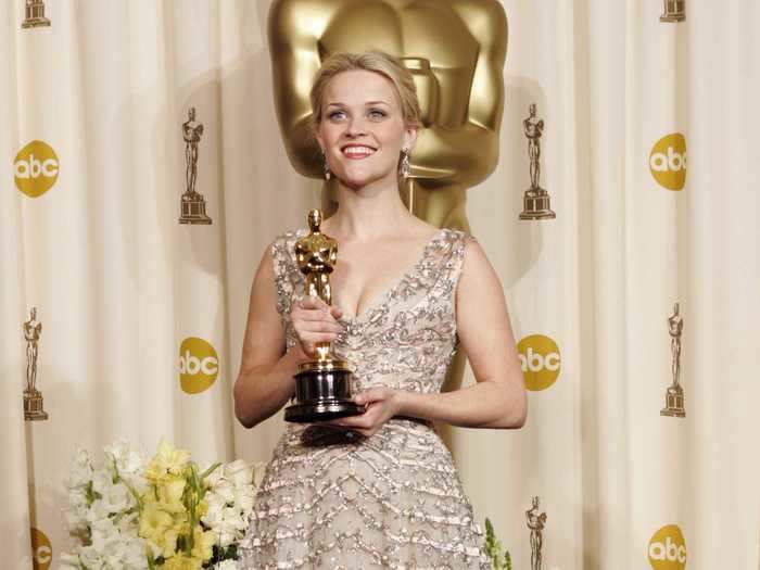 Witherspoon accepted her Academy Award in 2006 in a floor-length Christian Dior gown.