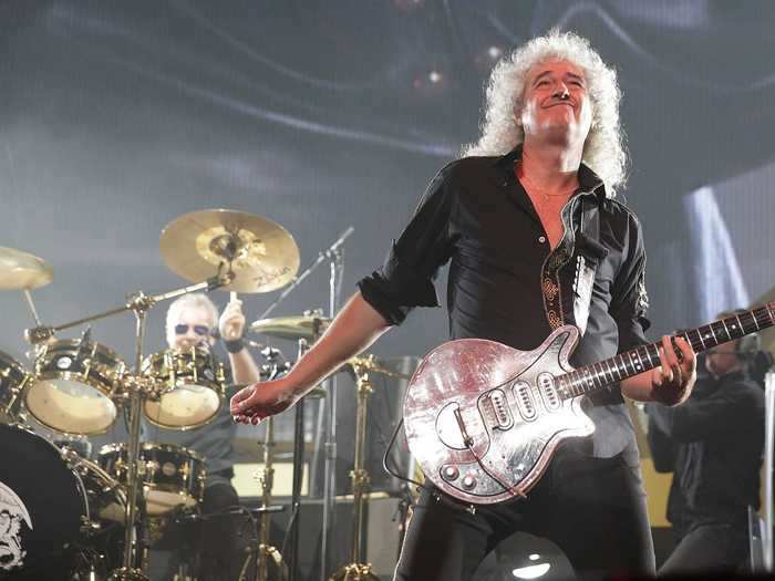 2014: Roger Taylor and Brian May are all smiles on tour with Adam Lambert.