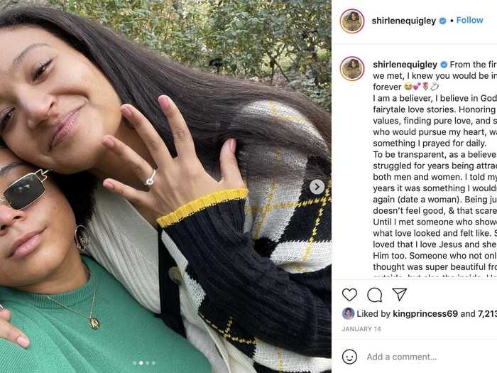 Musician Tayla Parx proposed to her girlfriend Shirlene Quigley with a round diamond in January.