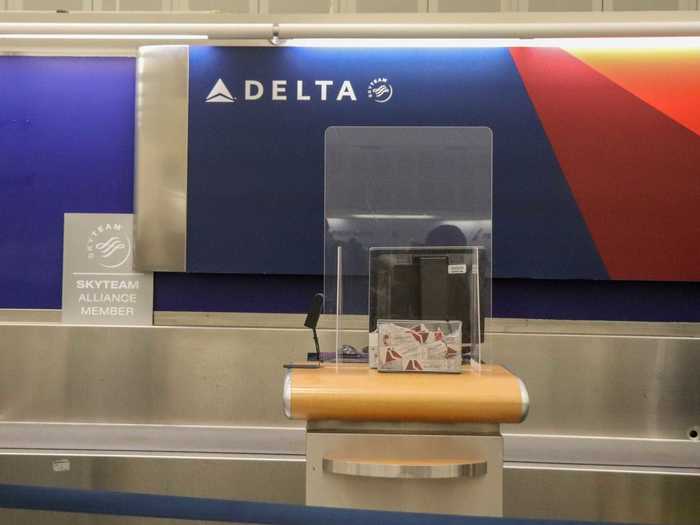 And plexiglass partitions at check-in desks.