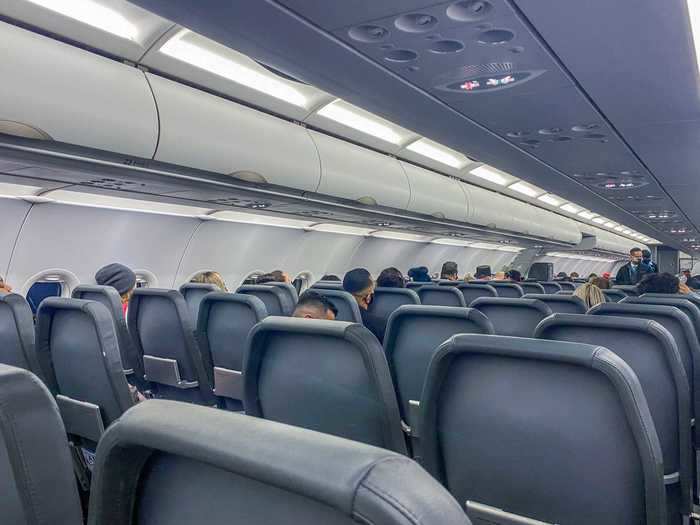 Flight attendants gently reminded passengers to keep their distance when deplaning...