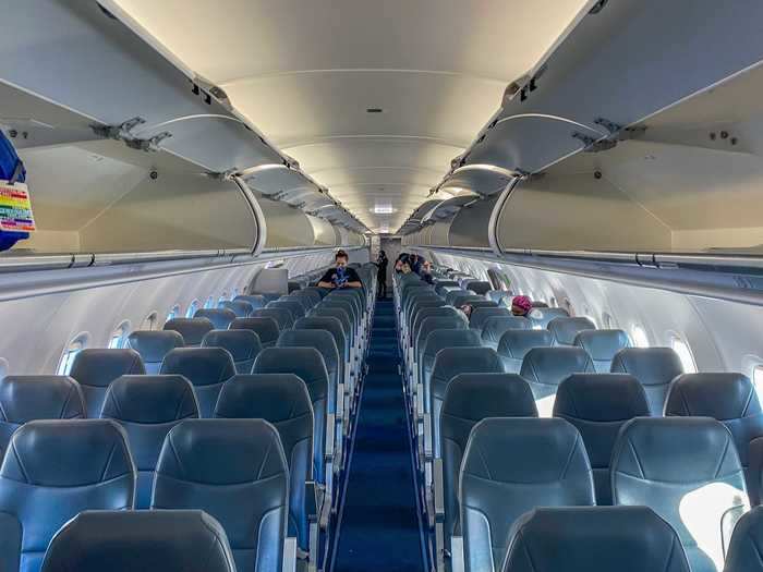 The cabin appeared immaculate with no cause for concern in the cleanliness department whatsoever. Frontier says it cleans aircraft before each flight - and it showed.