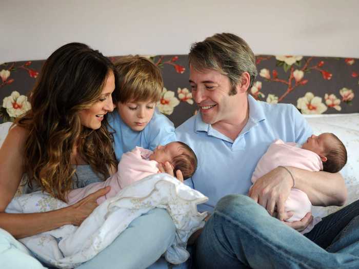 June 22, 2009: Parker and Broderick welcomed their twin baby girls, Tabitha Hodge Broderick and Marion Loretta Elwell Broderick, via surrogate.