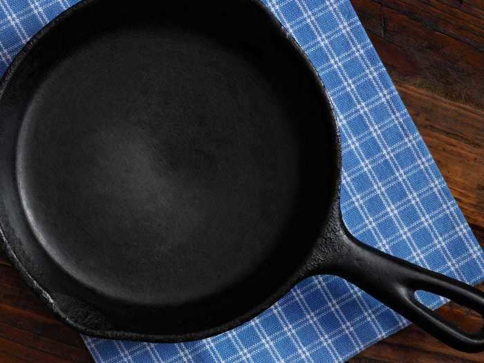 Washing cast-iron pans with soap can break down the protective coating.