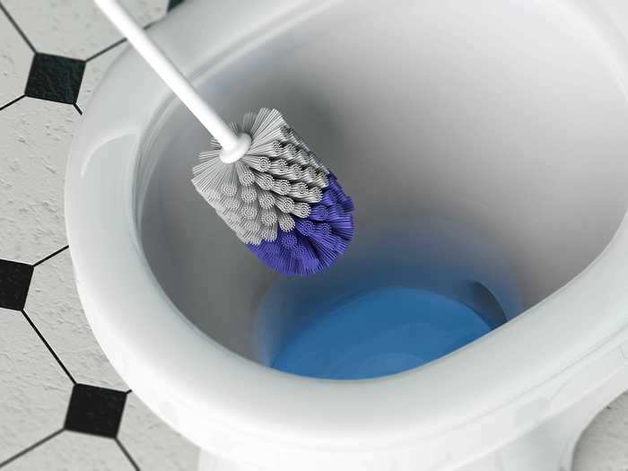 Leaving toilet brushes in their holders can cause bacteria to grow.