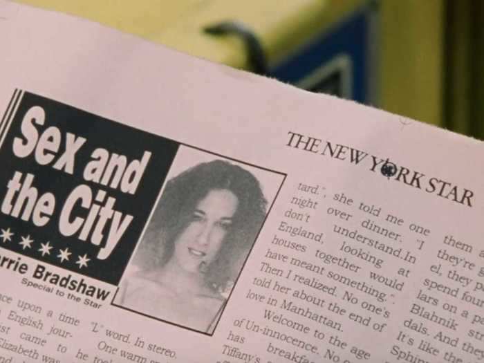 The newspaper Carrie Bradshaw