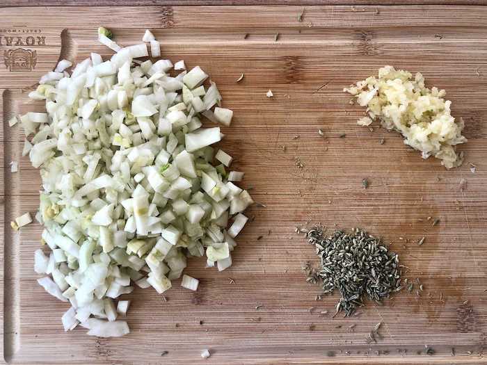 We also prepped the garlic, fennel, and fennel seeds.