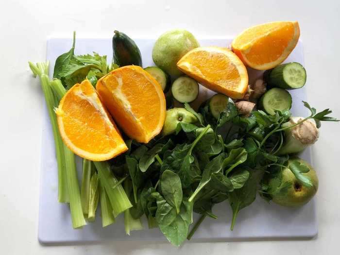 The juice, true to its name, is packed with leafy greens, vegetables, and fruits.