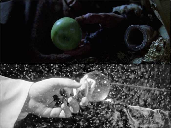 Barbossa dropping the apple is a reference to 