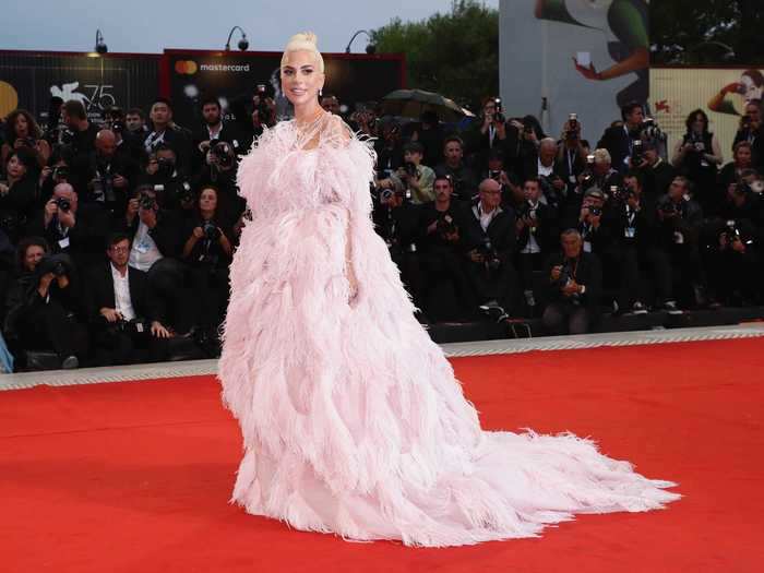 For the "A Star Is Born" screening at the 2018 Venice Film Festival, Gaga looked like a real-life Disney princess.