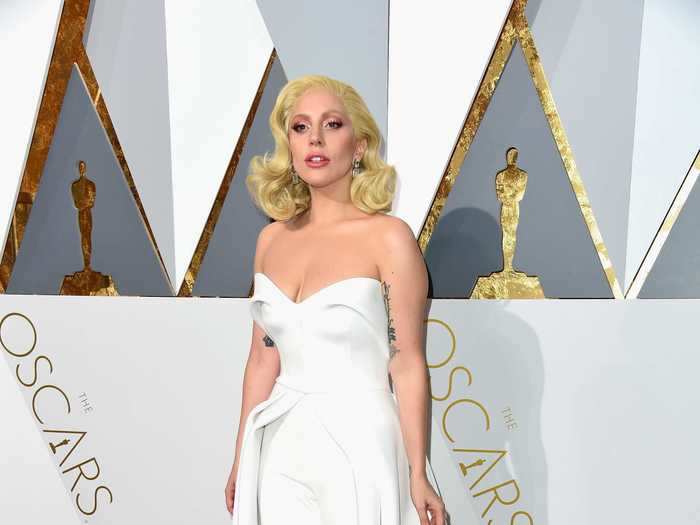 Gaga opted for a creative take on trousers for the 2016 Academy Awards.