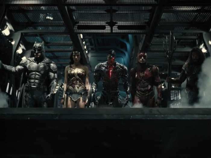 The Justice League exited a ship to fight off Steppenwolf at the movie