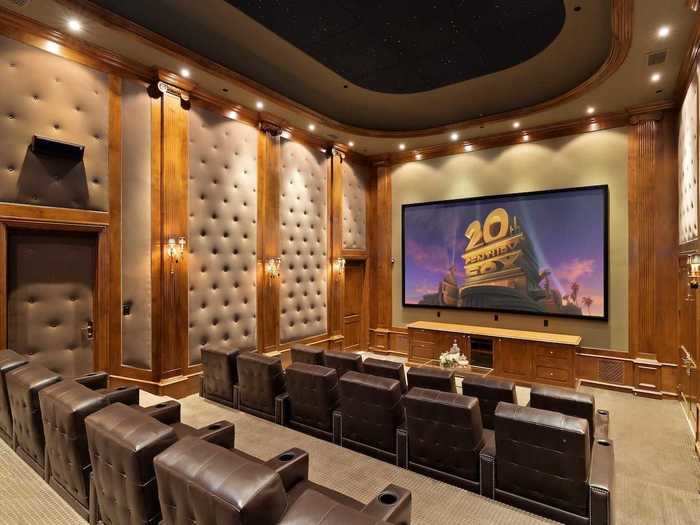 Inside the home, visitors will also find amenities like a movie theater.