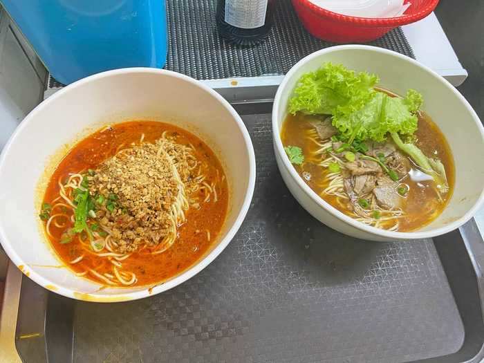 Your food will be served on a plastic tray. Then it