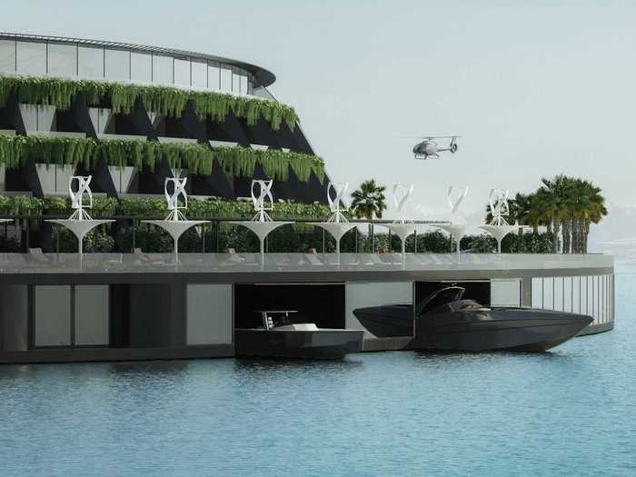 They could also arrive by helicopter to the helipad located on the floating pier.