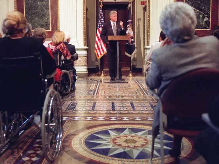 April 1993: President Bill Clinton