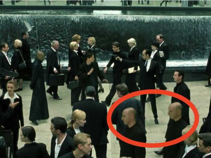 Twins and triplets can be spotted throughout the movie during scenes set in the Matrix.