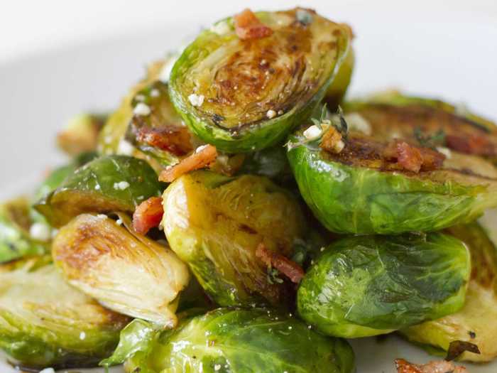 Balsamic Brussels sprouts are another Easter dinner side dish that can be made in a slow cooker.