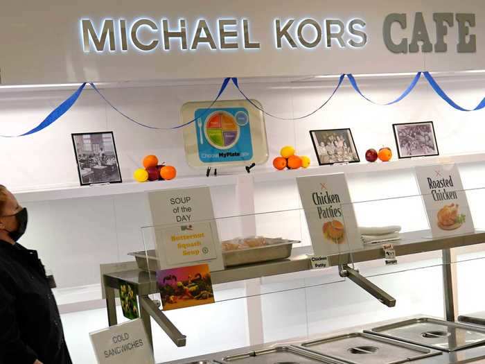 The cafeteria was built in the former Michael Kors retail space.