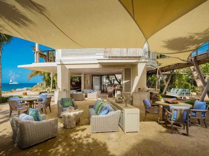 The Branson Estate also has an outdoor communal area with a bar and multiple seating areas.