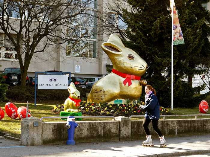 The largest chocolate bunny weighed 9,360 pounds.