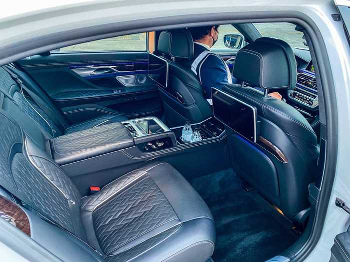 PS has a fleet of vehicles available to use depending on group size but the flagship is the BMW 750i. Ideal for one to two passengers, the classic all-white sedan features an executive configuration for passengers in the back.