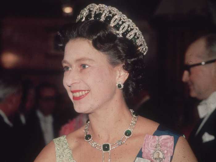 The real royal also wore tiaras and sashes with ball gowns in her youth.