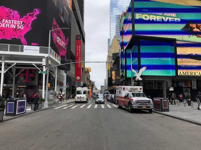 In 2021, there are more cars and pedestrians filling the streets.