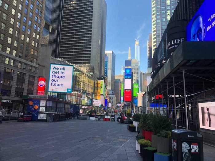 After Bryant Park, I walked to Times Square last year and found it completely empty.