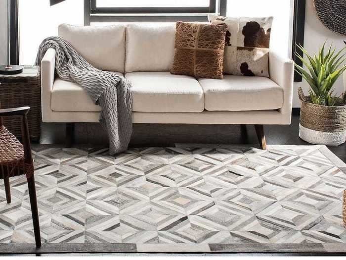 Pet owners will love this durable cowhide rug.