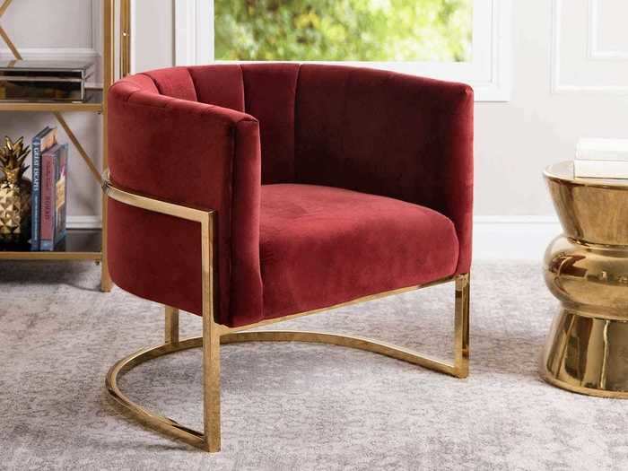 This velvet armchair is sure to be the star of any room.