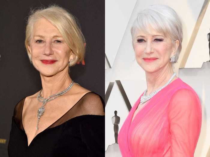 Helen Mirren transitioned from blonde to white.