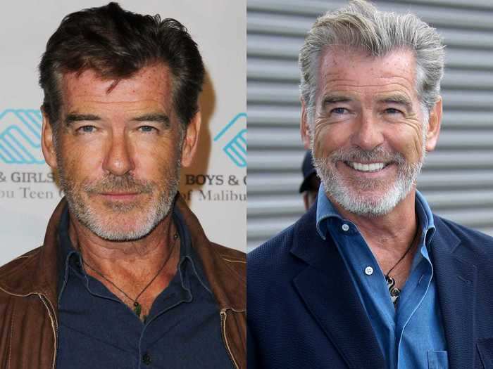 Pierce Brosnan has been living the salt-and-pepper life for a few years.