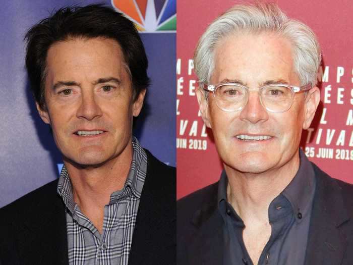 Kyle MacLachlan has been slowly going gray for the past few years, but he is now fully silver.