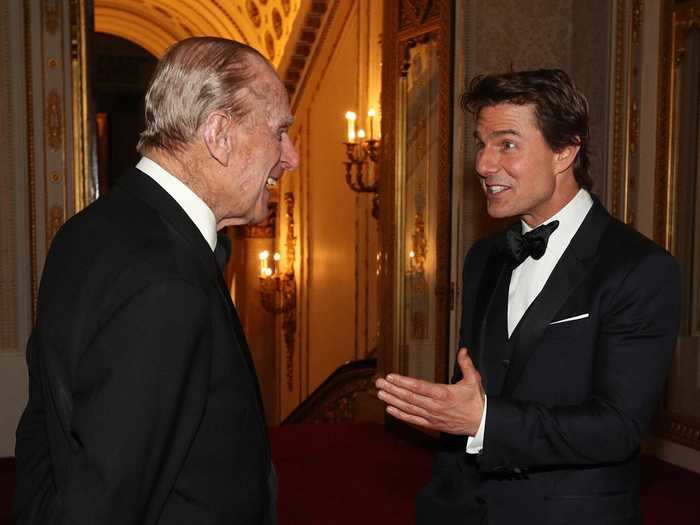 He met celebrities - or rather, celebrities met him. Tom Cruise got the royal handshake...