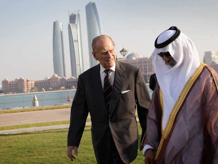 Here, he visits Abu Dhabi as part of a state trip to the Middle East in 2010.