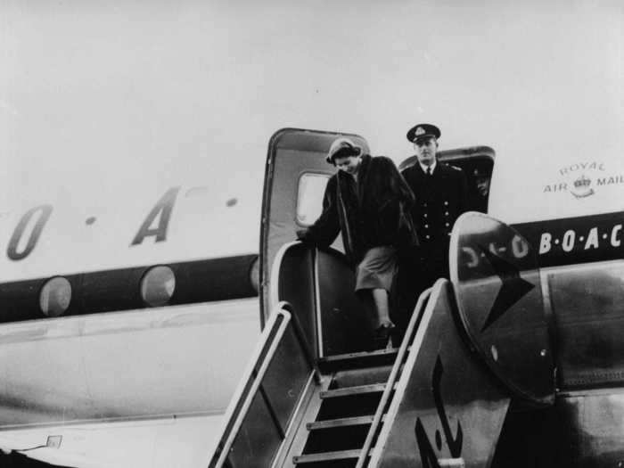 ...no matter where it took him. Here, the couple step out for a Royal Tour of Canada in 1951.