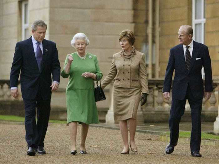 2003: Then-US President George W. Bush visited Britain with his wife Laura in 2003.