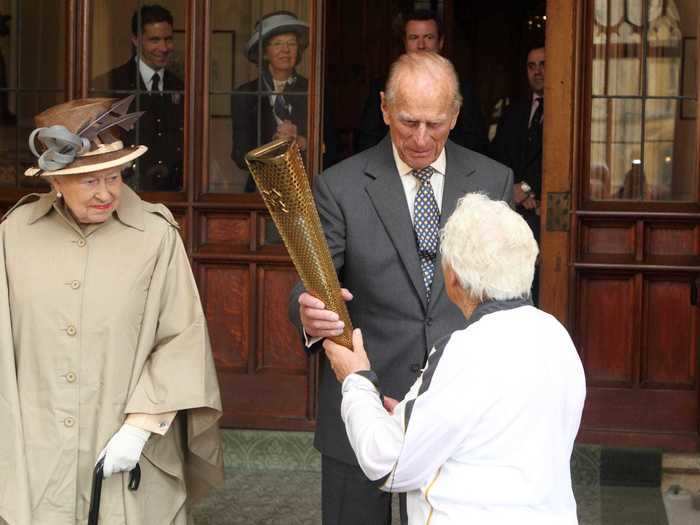 While prior to the 2012 Olympic Games in London, he welcomed the Olympic torch to Windsor Castle.