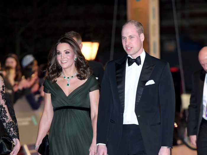 In 2018, Middleton wore a green Jenny Packham dress with a black sash, which some interpreted as a subtle nod to the Time